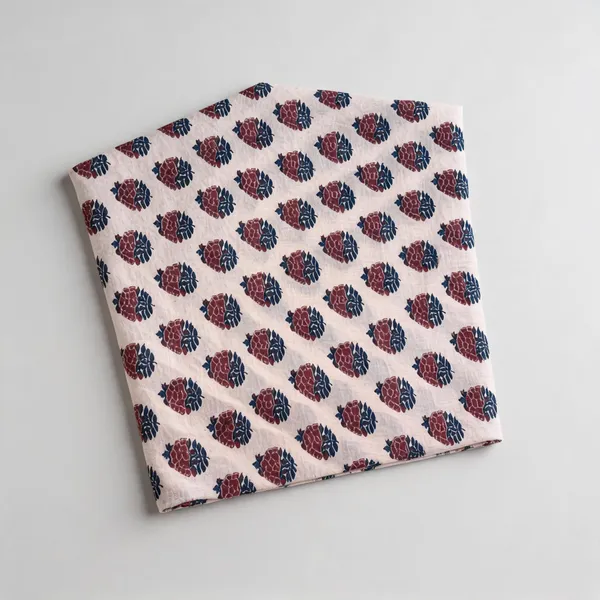 Orange_Handblock_Print_Muslin_Fabric