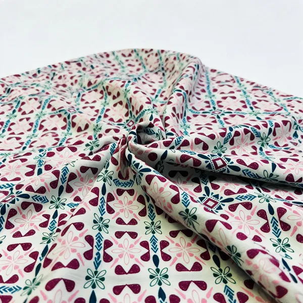 White_Floral_Print_Cotton_Linen_Fabric_Tu_4485