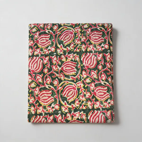 Muslin_Green_Red_Floral_Border_Print_Ssf_16164