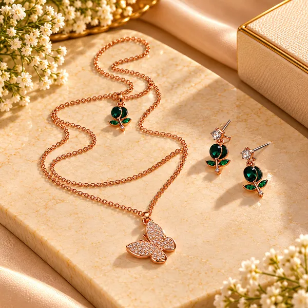Rose_Gold_Brass_Combo_Earring_And_Pendant_Set_For_Women