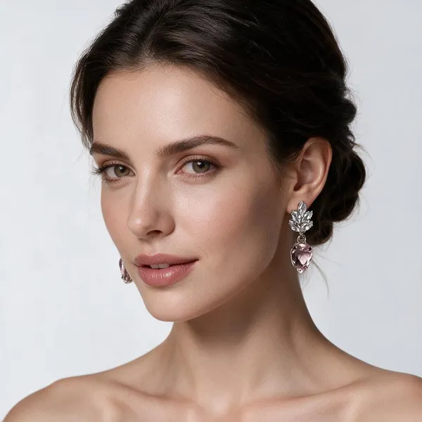 Pink_Brass_Earring_For_Women