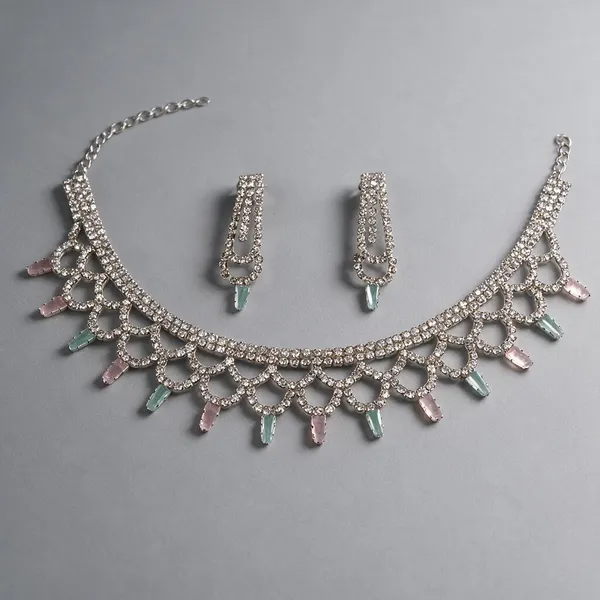 Silver_Crystal_Tiara_Necklace_Set_For_Women_-_Pack_Of_2