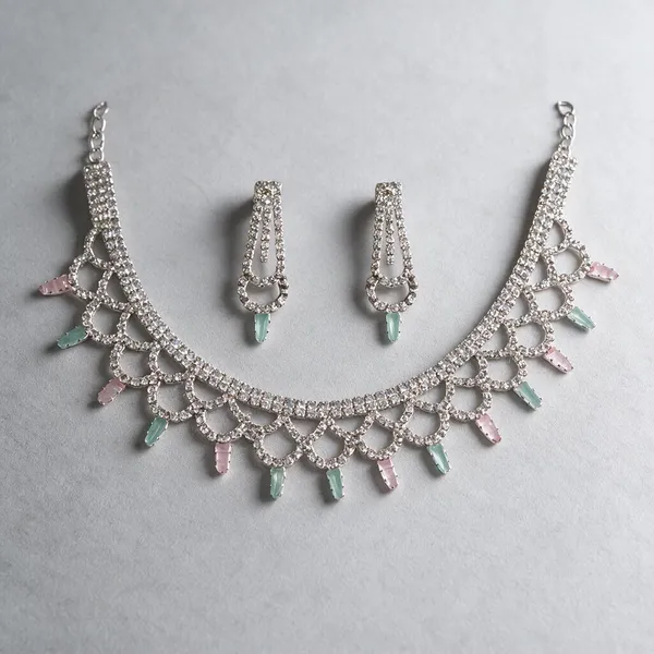 Silver_Crystal_Tiara_Necklace_Set_For_Women_-_Pack_Of_2
