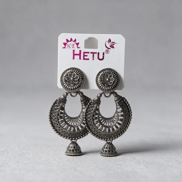Oxidized_Silver_Traditional_Jhumka_Earrings_For_Women_-_Pack_Of_5