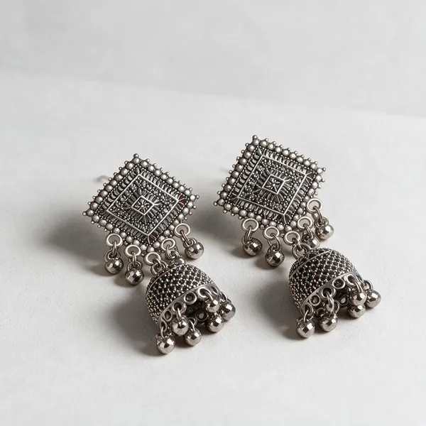 Silver_Oxidized_Jhumka_Earrings_For_Women_-_Pack_Of_2