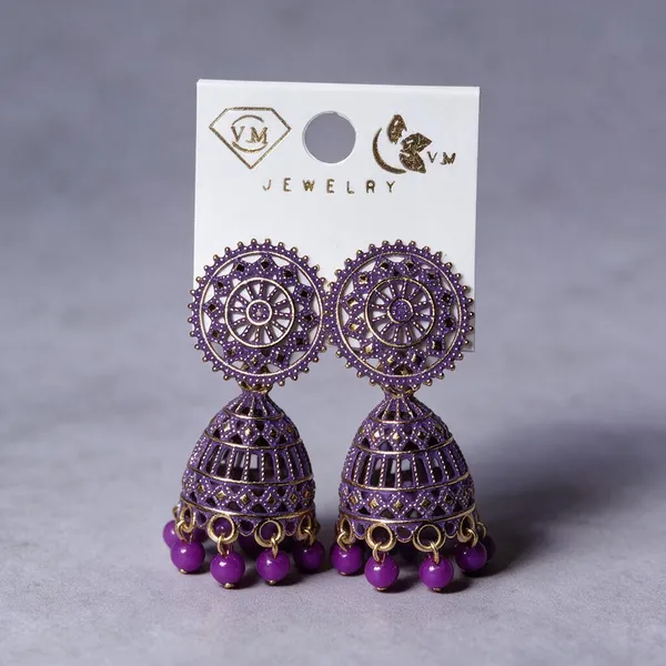 Purple_Gold-Tone_Jhumka_Earrings_For_Women_-_Pack_Of_2