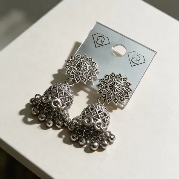 Silver-Tone_Oxidised_Floral_Jhumka_Earrings_For_Women_-_Pack_Of_2