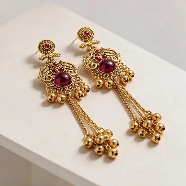 Gold_Tone_Red_Stone_Long_Jhumka_Earrings_For_Women