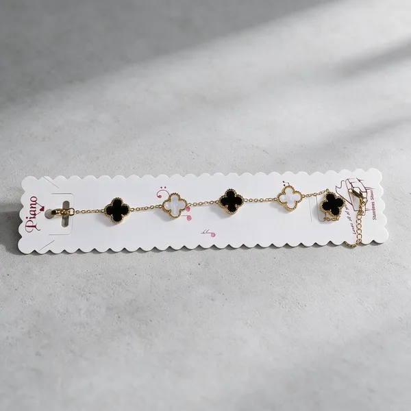 Black_Gold_Tone_Clover_Bracelet_Jewellery_For_Women_-_Pack_Of_2