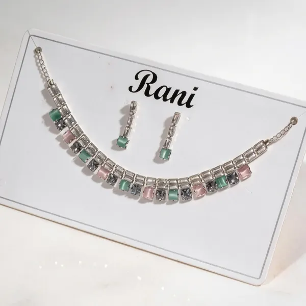 Silver_Tone_Multicolour_Stone_Necklace_Set_For_Women_-_Pack_Of_2