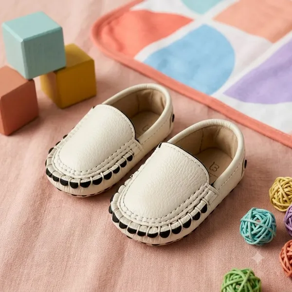 Cream_Rexine_Shoe_For_Kids