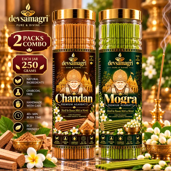 Devsamagri_Premium_Agarbatti_Combo_Pack_Of_Chandan_+_Mogra_|_500G