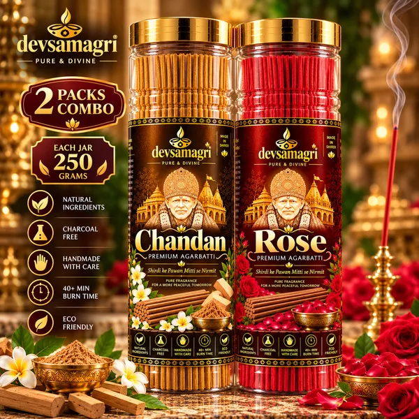 Devsamagri_Premium_Agarbatti_Combo_Pack_Of_Chandan_+_Rose_|_500G