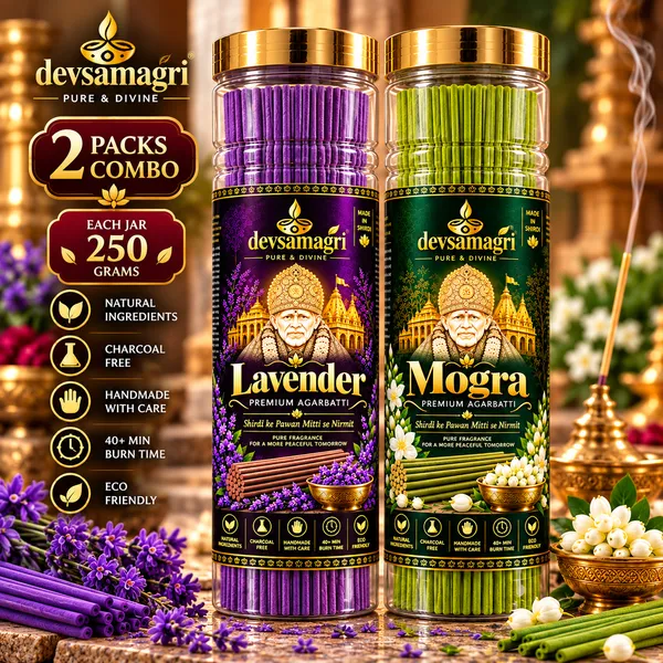 Devsamagri_Premium_Agarbatti_Combo_Pack_Of_Lavender_+_Mogra_|_500G