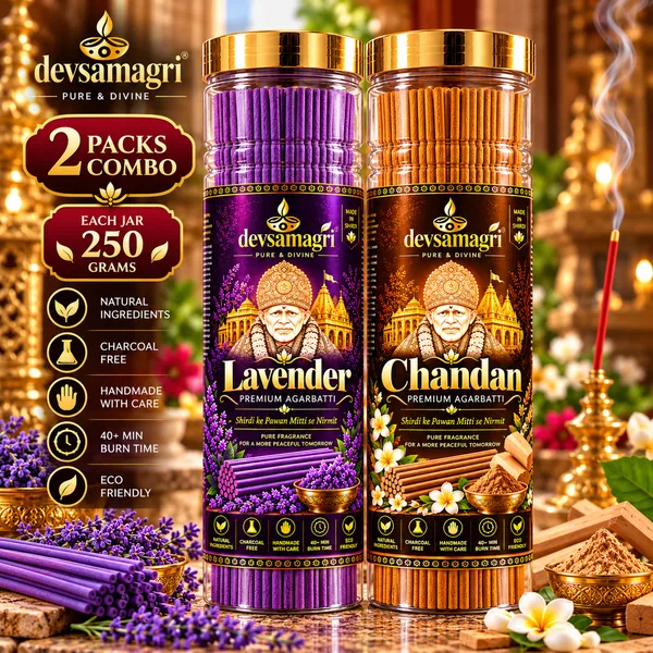 Devsamagri_Premium_Agarbatti_Combo_Pack_Of_Lavender_+_Chandan_|_500G