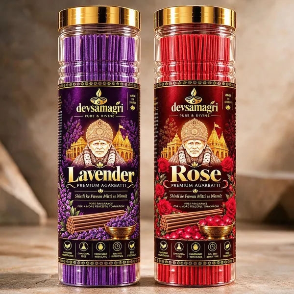 Devsamagri_Premium_Agarbatti_Combo_Pack_Of_Lavender_+_Rose_|_500G