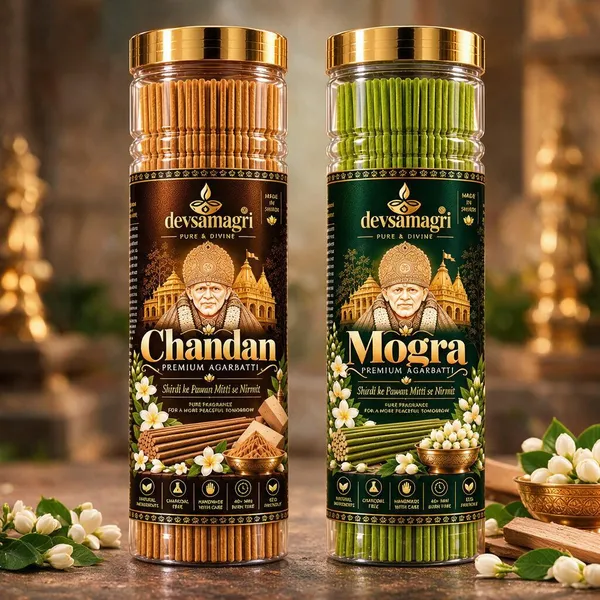 Devsamagri_Premium_Agarbatti_Combo_Pack_Of_Chandan_+_Mogra_|_500G