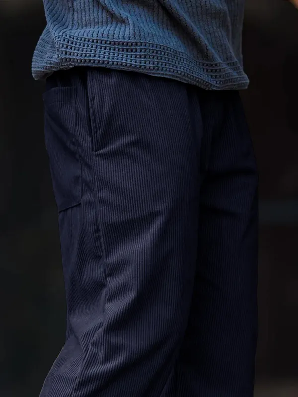 Navy_Corduroy_Relaxed_Fit_Cargo_Pants_For_Men