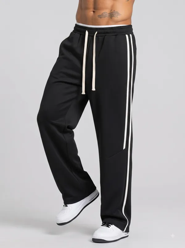 Black_4_Way_Twill_Relaxed_Fit_Track_Pants_For_Men