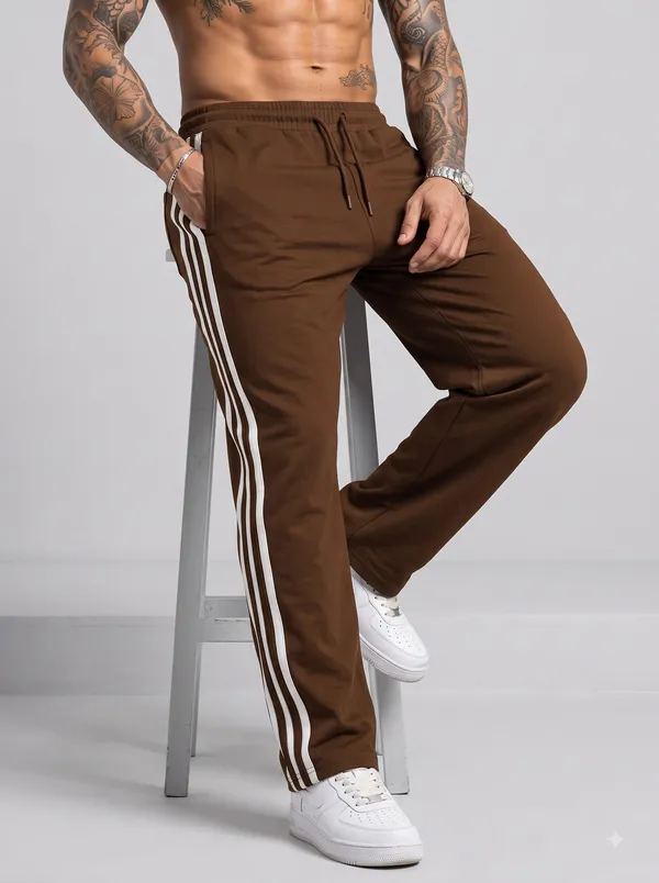 Brown_4_Way_Twill_Relaxed_Fit_Track_Pants_For_Men