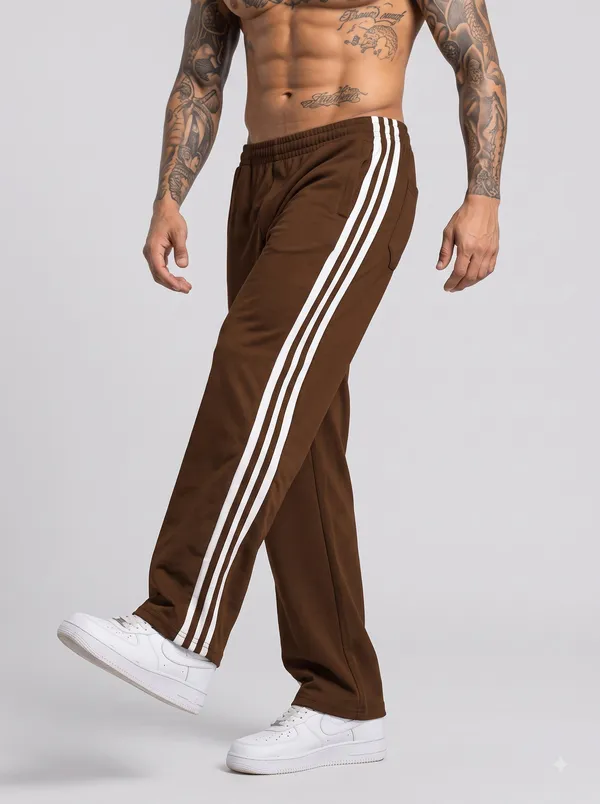 Brown_4_Way_Twill_Relaxed_Fit_Track_Pants_For_Men