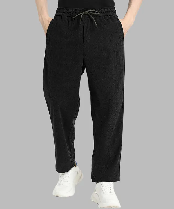 Black_4_Way_Twill_Relaxed_Fit_Jogger_Pants_For_Men