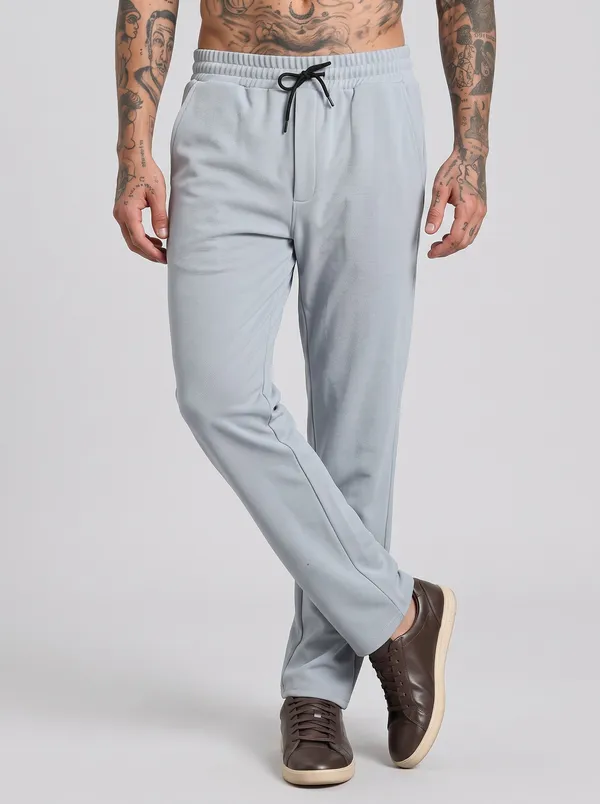 Light_Grey_4_Way_Twill_Regular_Fit_Jogger_Pants_For_Men