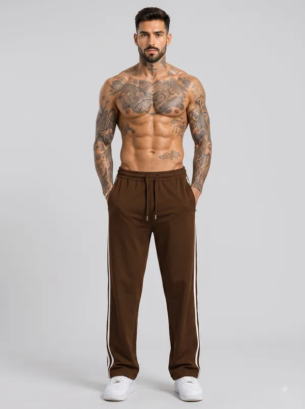 Brown_4_Way_Twill_Relaxed_Fit_Track_Pants_For_Men