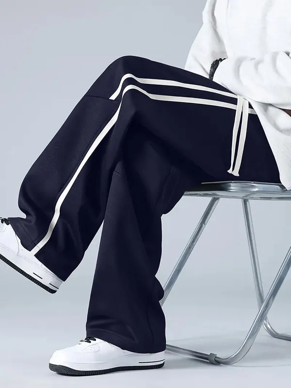 Navy_4_Way_Twill_Wide_Leg_Track_Pants_For_Men