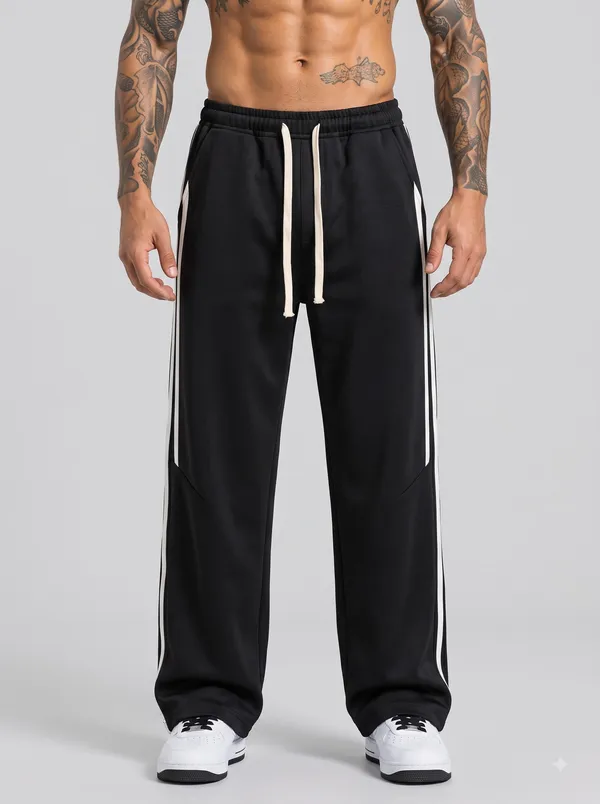 Black_4_Way_Twill_Relaxed_Fit_Track_Pants_For_Men