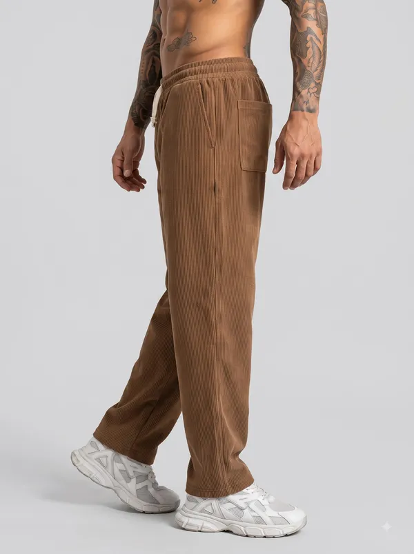 Coffee_4_Way_Twill_Relaxed_Fit_Jogger_Pants_For_Men
