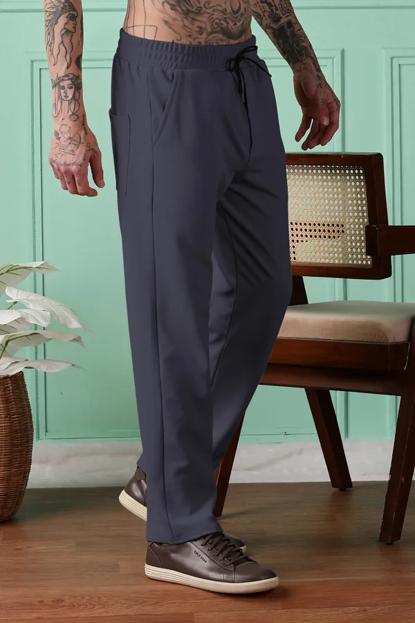 Dark_Grey_4_Way_Twill_Relaxed_Fit_Drawstring_Trousers_For_Men