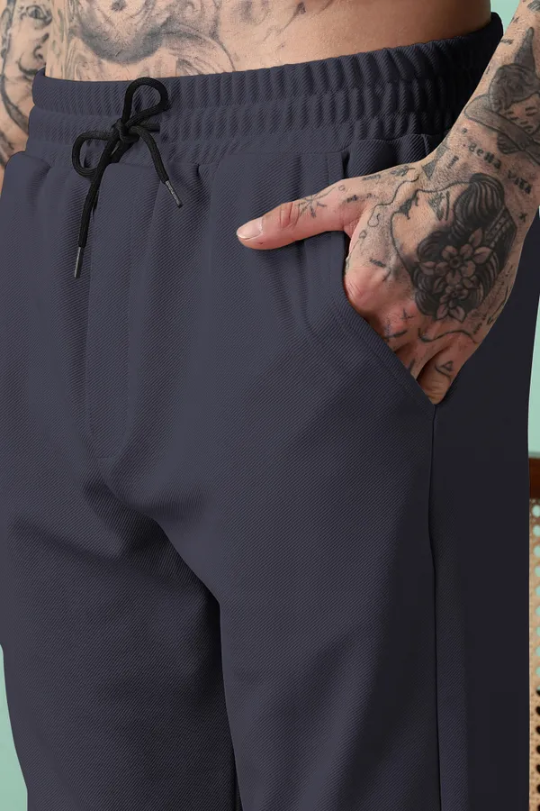 Dark_Grey_4_Way_Twill_Relaxed_Fit_Drawstring_Trousers_For_Men