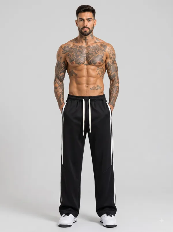 Black_4_Way_Twill_Relaxed_Fit_Track_Pants_For_Men