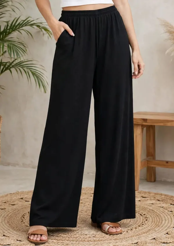 Black_Cotton_Wide_Leg_Pants_For_Women