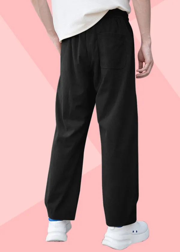 Black_4_Way_Twill_Relaxed_Fit_Jogger_Pants_For_Men