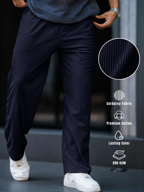 Navy_Corduroy_Relaxed_Fit_Cargo_Pants_For_Men