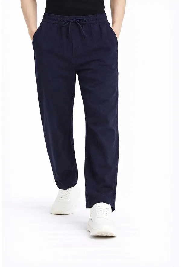 Navy_Corduroy_Relaxed_Fit_Jogger_Pants_For_Men