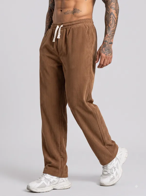 Coffee_4_Way_Twill_Relaxed_Fit_Jogger_Pants_For_Men