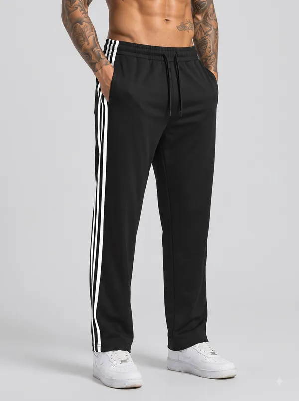 Black_4_Way_Twill_Relaxed_Fit_Track_Pants_For_Men