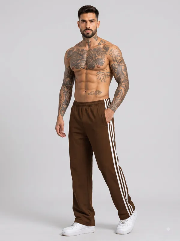 Brown_4_Way_Twill_Relaxed_Fit_Track_Pants_For_Men