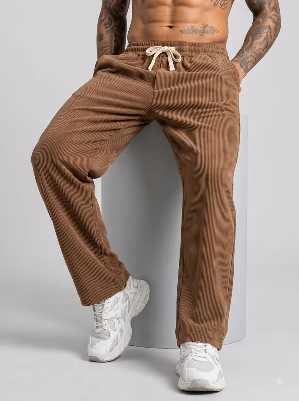 Coffee_4_Way_Twill_Relaxed_Fit_Jogger_Pants_For_Men