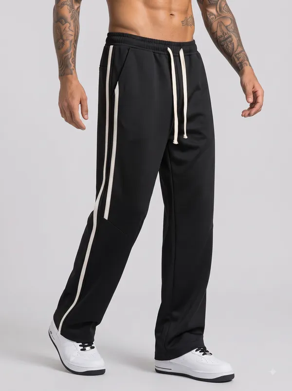 Black_4_Way_Twill_Relaxed_Fit_Track_Pants_For_Men