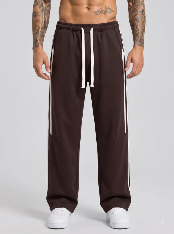 Brown_4_Way_Twill_Relaxed_Fit_Track_Pants_For_Men