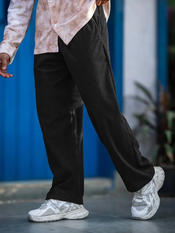 Black_Corduroy_Relaxed_Fit_Trousers_For_Men