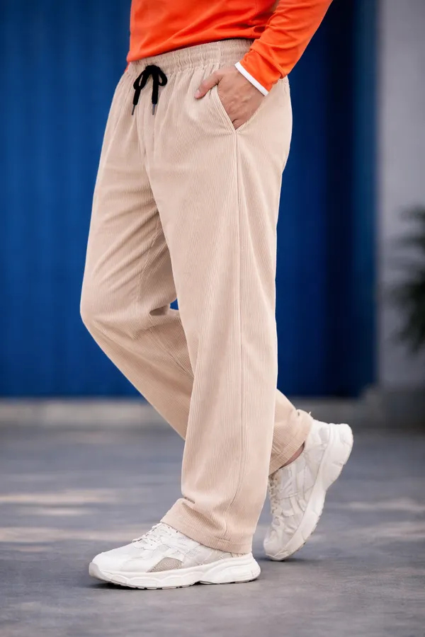 Cream_Corduroy_Relaxed_Fit_Cargo_Pants_For_Men