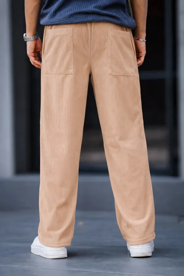 Cream_Corduroy_Relaxed_Fit_Cargo_Pants_For_Men