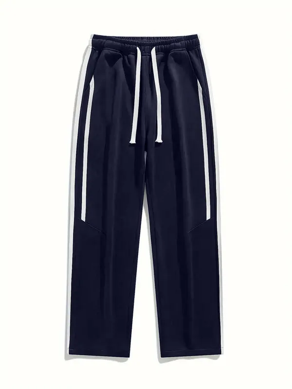 Navy_4_Way_Twill_Wide_Leg_Track_Pants_For_Men