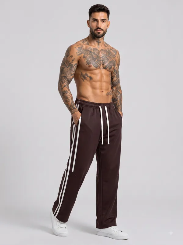 Brown_4_Way_Twill_Relaxed_Fit_Track_Pants_For_Men