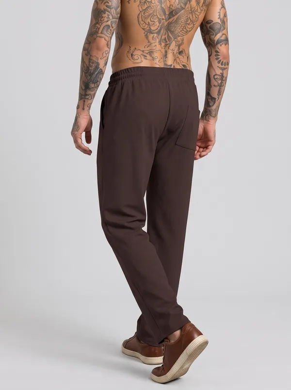 Brown_4_Way_Twill_Straight_Fit_Trousers_For_Men